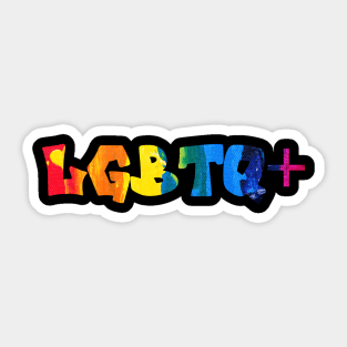 LGBTQ+ Rainbow Paint Graffiti Sticker